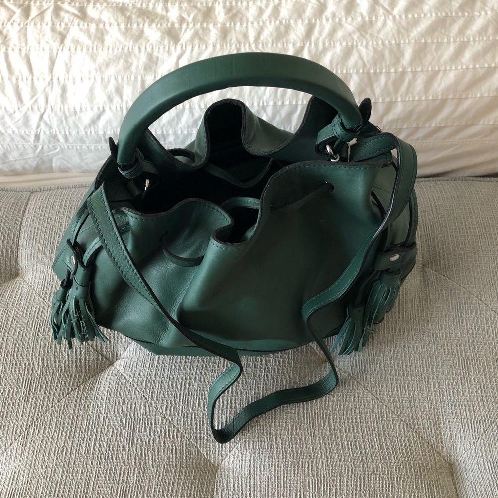Perfect Fall/Winter Forest Green Zara Bucket Bag
